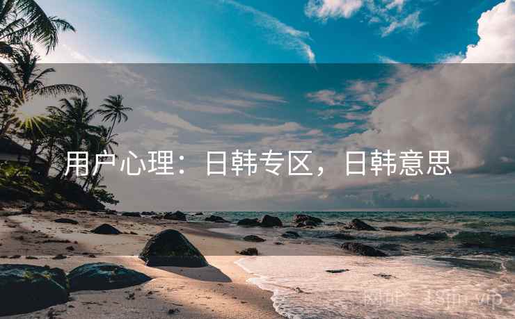 用户心理：日韩专区，日韩意思